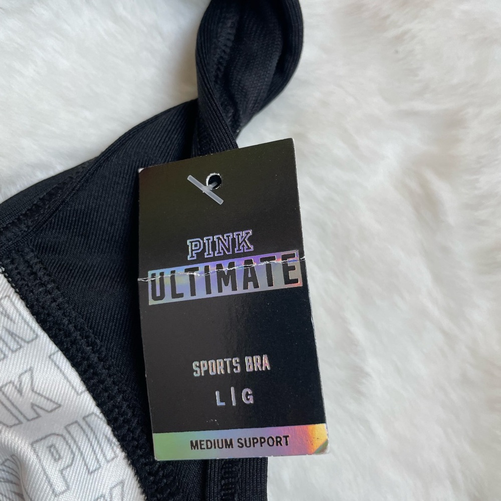 Victoria's Secret PINK Black and Multicolor Sports Bra - Picture 5 of 5
